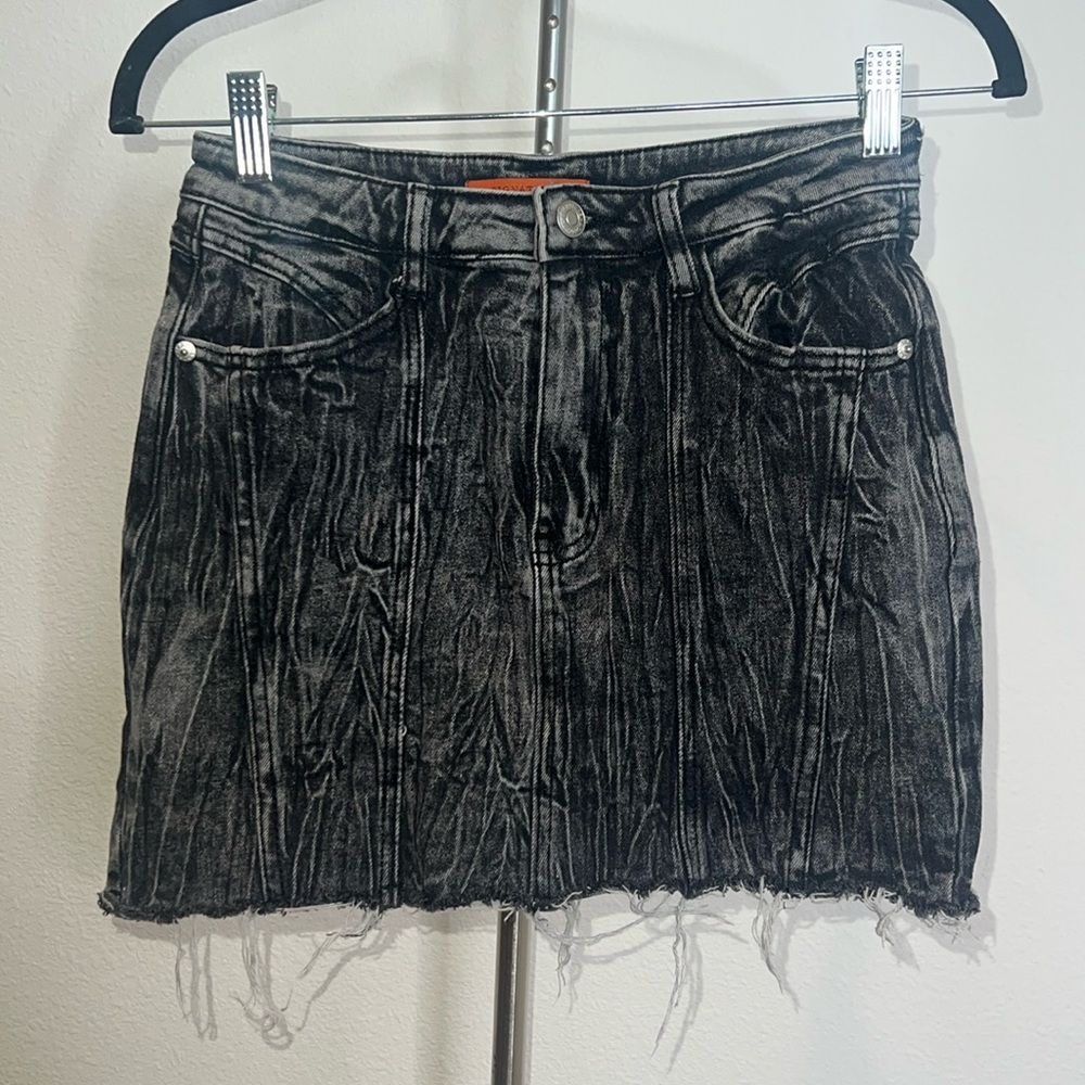 Signature8 Acid Wash Denim Mini Skirt